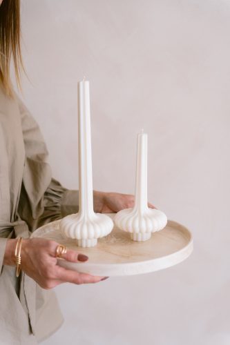 Kerek dísztálca marble